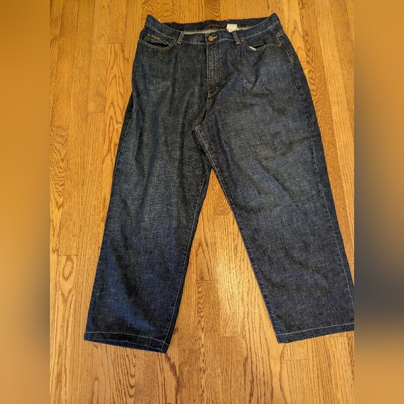 Eddie Bauer Vintage Women's 22W 2X Dark Wash Blue Jeans Plus Size Straight Leg - Picture 1 of 6